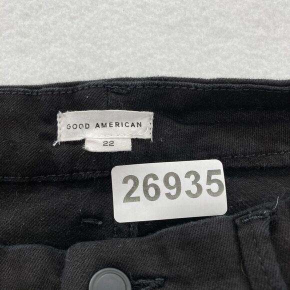 Good American Jeans Women's‎ Plus 22 Flared Leg Black Stretch Denim Button Fly - Picture 4 of 11